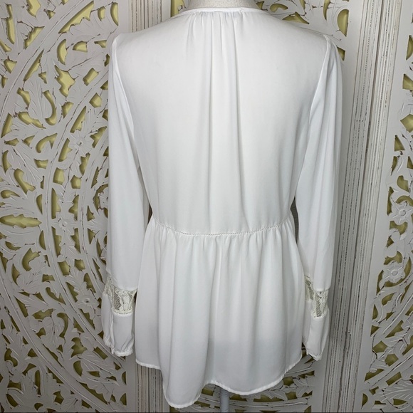 Daniel Rainn White Lace Peasant Blouse - Picture 3 of 4